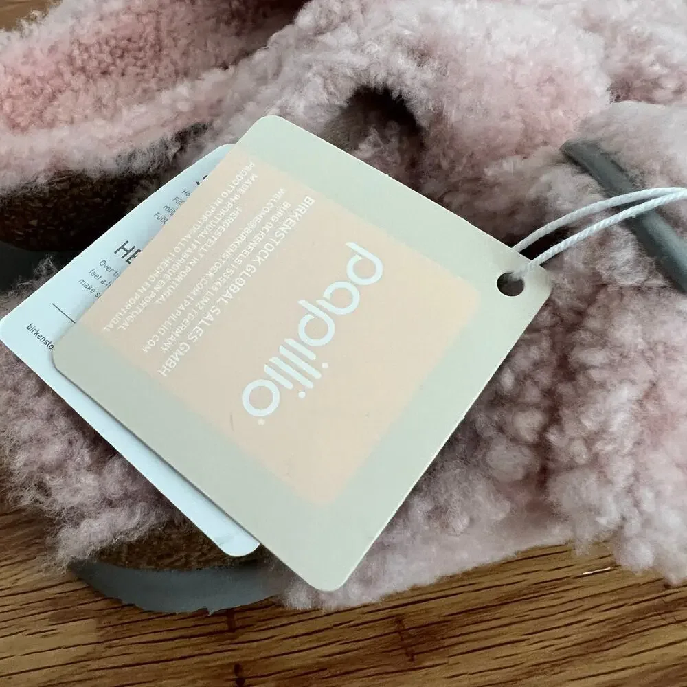 Birkenstocks Papillio Arizona Teddy Shearling Crystal Rose Pink Sandals 36EU